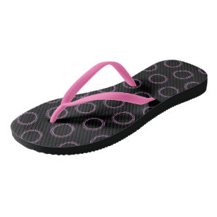 Pink Circles Flip Flops