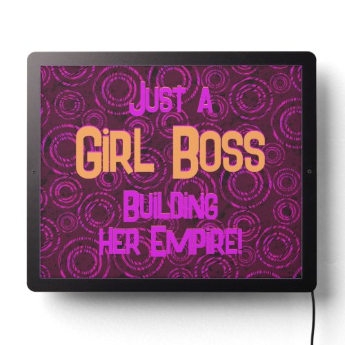 Pink Circles Girl Boss LED Sign