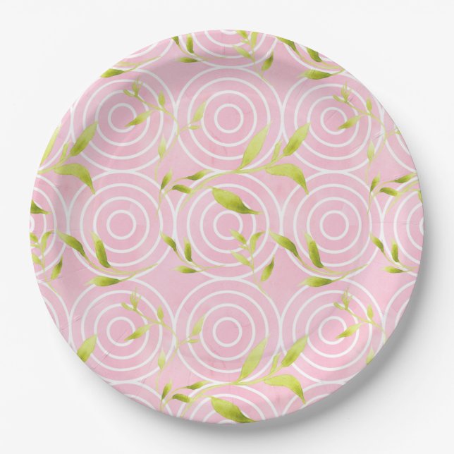 Pink Circles Paper Plates (Front)