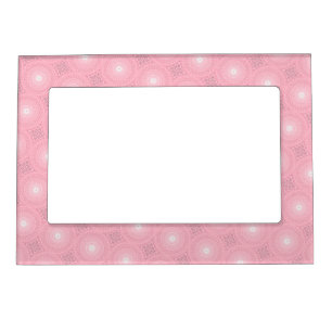 Pink circles pattern magnetic photo frame