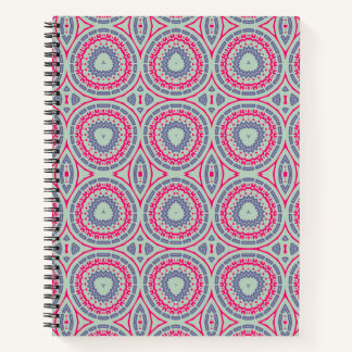 Pink Circular Pattern Spiral Notebook