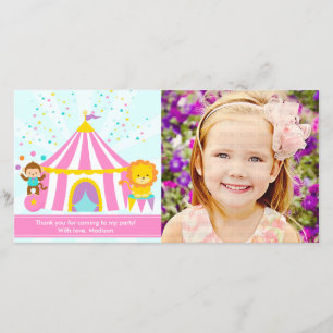 Pink Circus Carnival Personalized Thank You