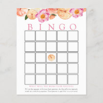 Pink Citrus Baby Bingo Game Card