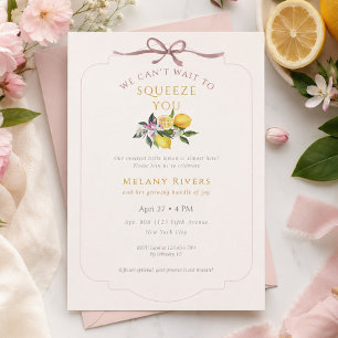 Pink Citrus Blossom Baby Shower Invitation