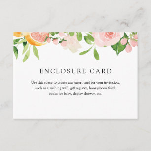 Pink Citrus Florals Enclosure Card