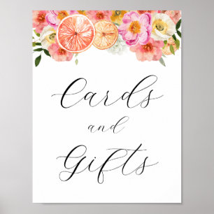 Pink Citrus Flowers Cards and Gifts Sign