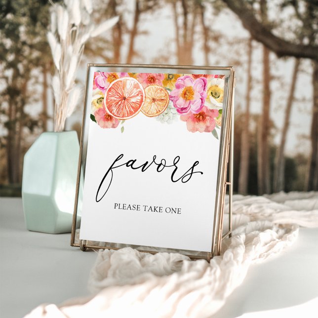 Pink Citrus Flowers Favors Sign (Creator Uploaded)