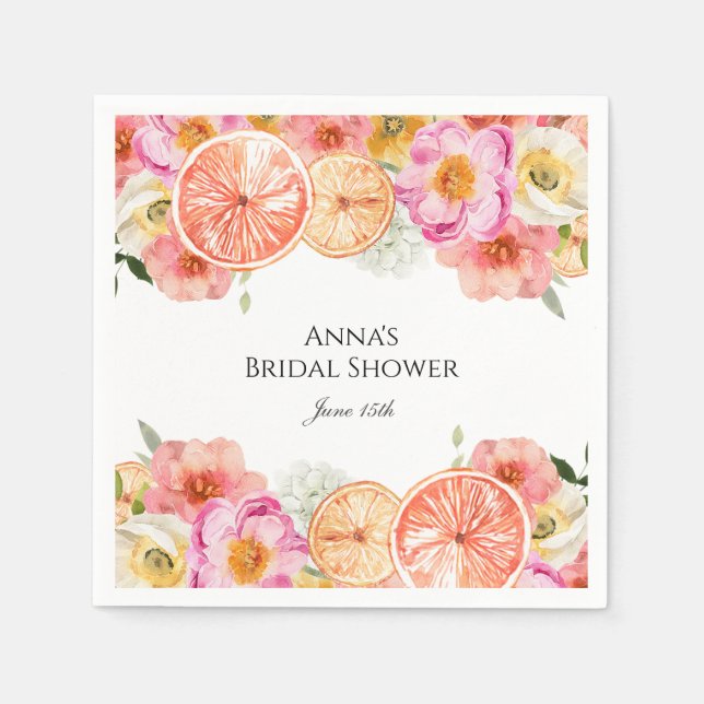 Pink Citrus Flowers  Napkins (Front)