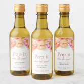 Pop it When She Pops Strawberry Baby Shower Wine Label
