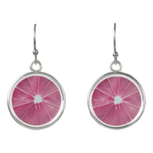 Pink citrus fruit earrings