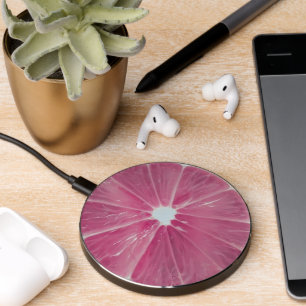 Pink citrus fruit wireless charger 