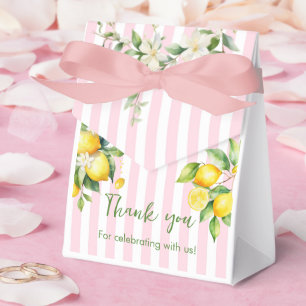 Pink Citrus Lemon Baby Shower Thank you Favor Box