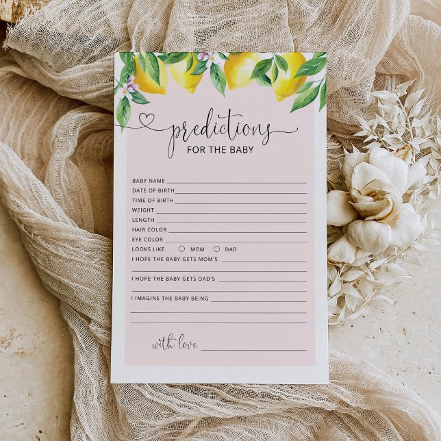 Pink citrus lemon predictions for baby (Creator Uploaded)