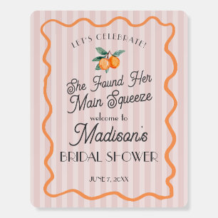 Pink Citrus Main Squeeze Bridal Shower Welcome Foam Board