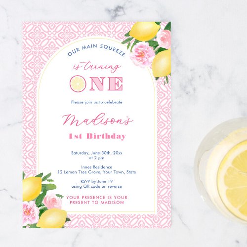 Pink Citrus Main Squeeze Girl's 1st Birthday Party