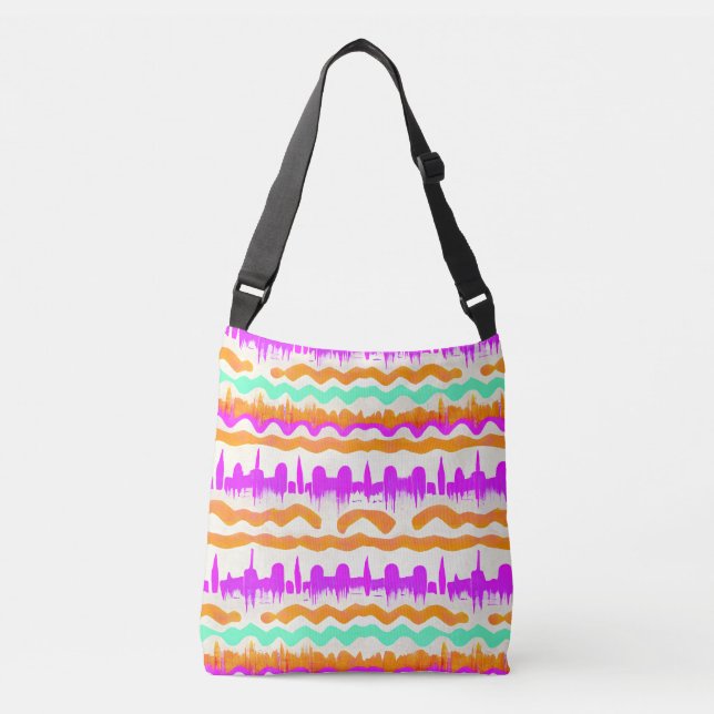 Pink City Urban Mural Graffiti Street Art Pattern Crossbody Bag (Front)