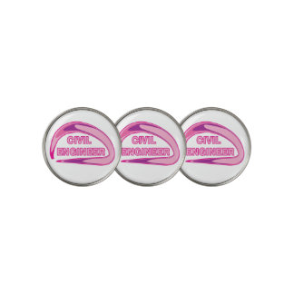 Pink Civil Engineer Golf Balls Ball Marker