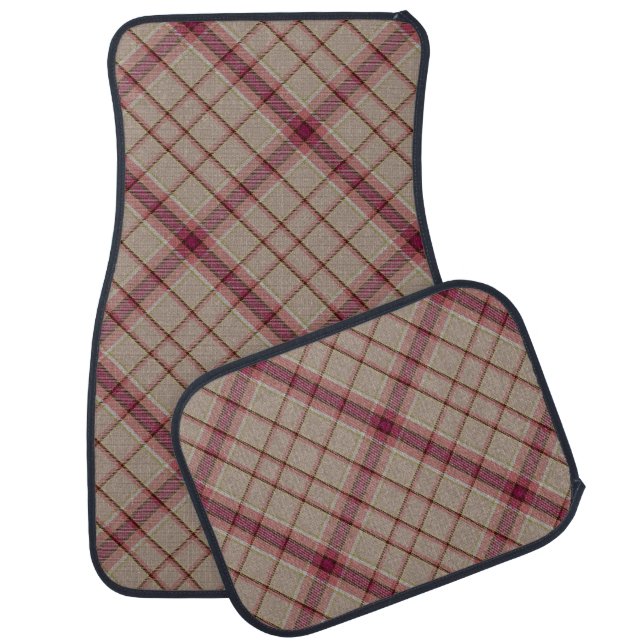 Pink Clan Scottish Tartan Plaid checkered Car Floor Mat (Set)