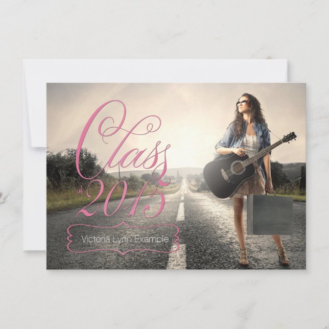 Pink Class of 2015 Graduation Announcements (Front)