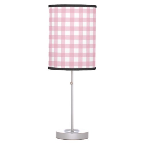 Pink Classic Buffalo Plaid Lampshades Table Lamp