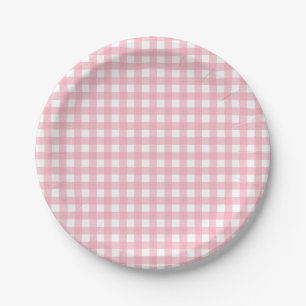 Pink Classic Buffalo Plaid Paper Plates