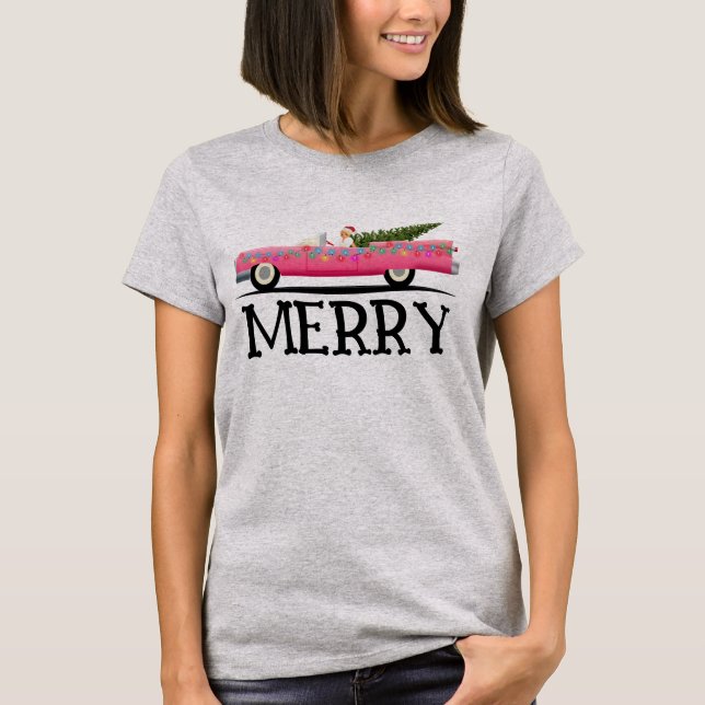 PINK CLASSIC CADDY LADIES CHRISTMAS   T-Shirt (Front)