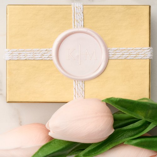 Pink Classic Couple Monogram Simple Wedding Wax Seal Sticker