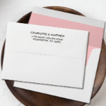 PINK CLASSIC Elegant return address family name Envelope<br><div class="desc">Elegant colored envelope features your names and return address on the back flap, and a PLAIN PINK COLOR color on the inside. Your name and address are elegantly displayed in a modern sans-serif font, very easy to customize. Perfect for any kind of correspondence, from holiday to business, wedding, baptism and...</div>