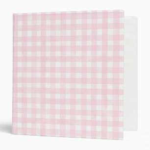 Pink Classic Gingham 3 Ring Binder