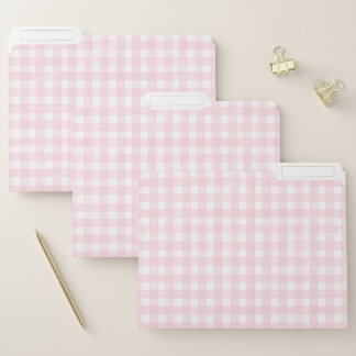 Pink Classic Gingham File Folder