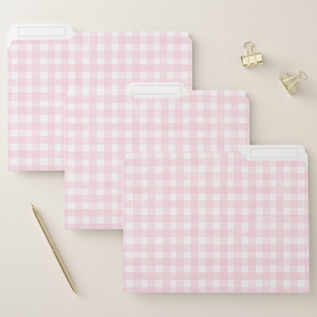 Pink Classic Gingham File Folder (Set)