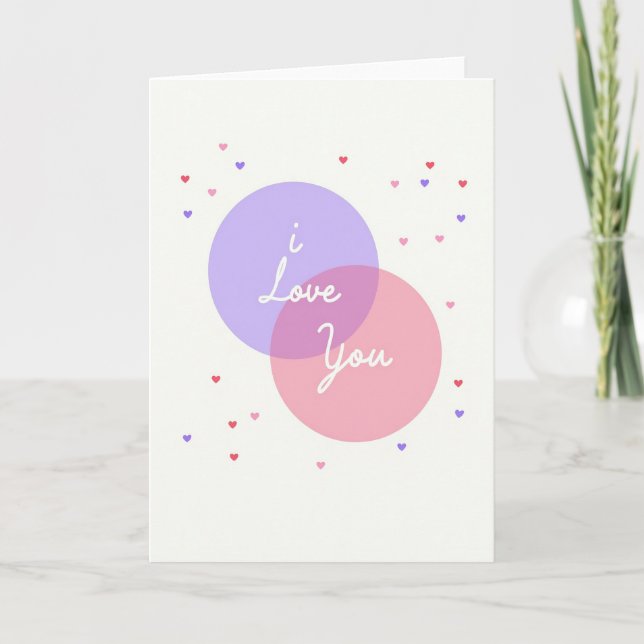 Pink Classic I Love You Card (Front)