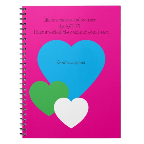 Pink Classic Notebook w/ Hearts