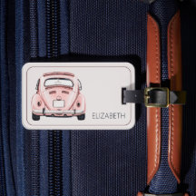 Pink Classic Vintage Buggy Bug Car Personalized