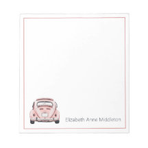 Pink Classic Vintage Buggy Bug Car Personalized