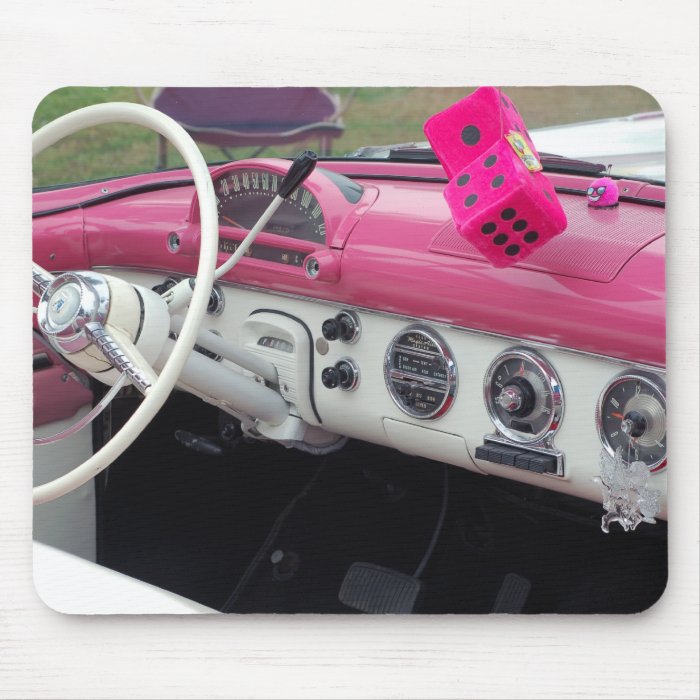 Pink Classic Vintage Car Mousepad