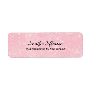 Pink Classical Handwriting Script Creative Plain Label