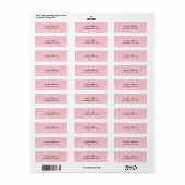 Pink Classical Handwriting Script Creative Plain Label (Full Sheet)