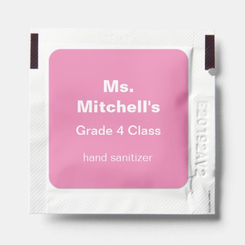 Pink Classroom Hand Sanitizer Packet