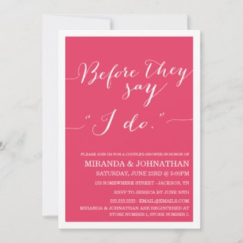 Pink Classy Couple's Shower Invitations by AllyJCat at Zazzle
