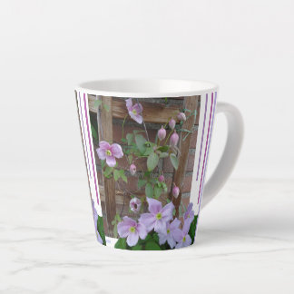 Pink Clematis Flowers Latte Mug