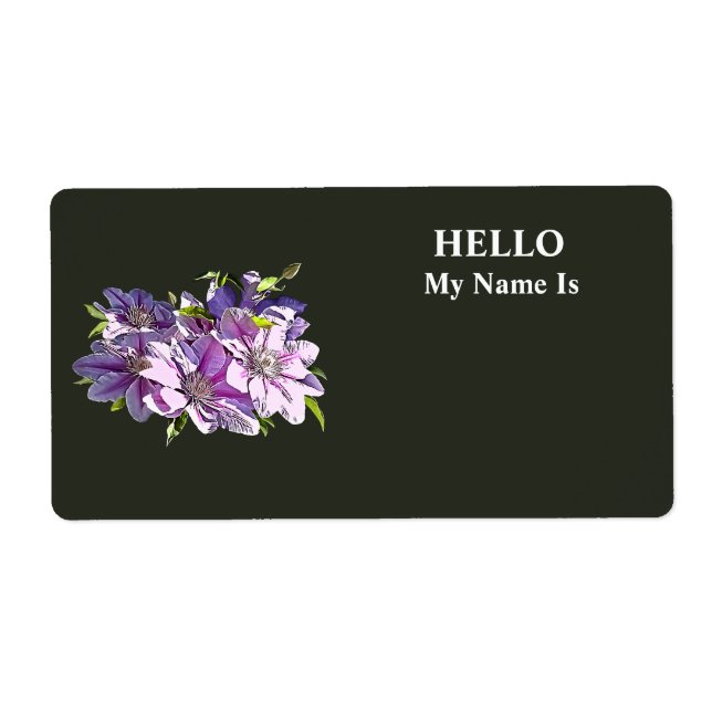 Pink Clematis Label (Front)