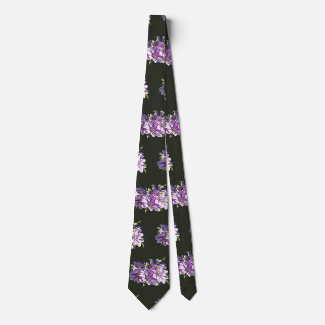 Pink Clematis Neck Tie (Front)