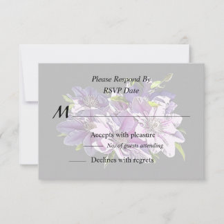 Pink Clematis RSVP Card