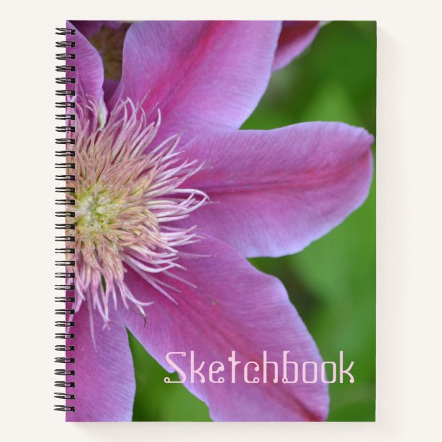 Pink Clematis Sketch Notebook (Front)