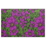 Pink Clematis vine Fabric