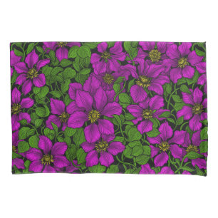 Pink Clematis vine Pillow Case
