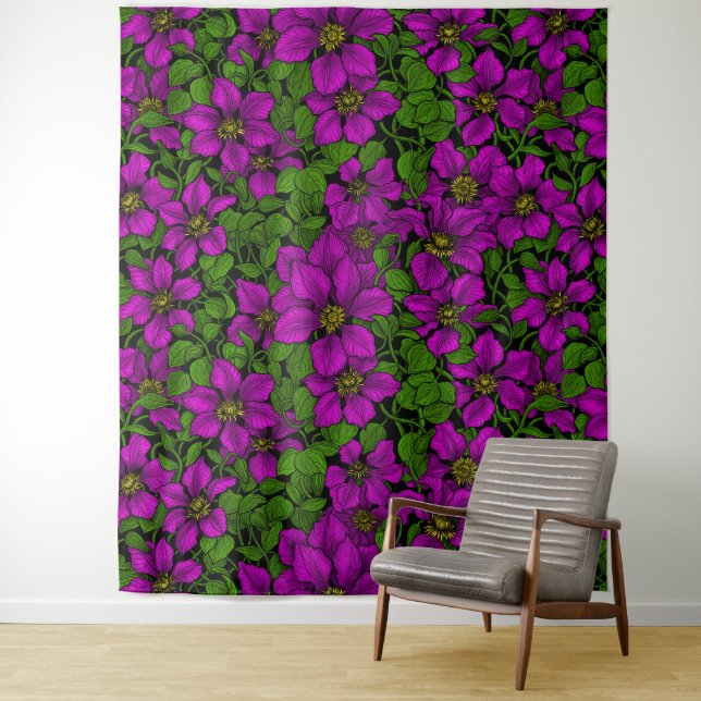 Pink Clematis vine Tapestry (In Situ)