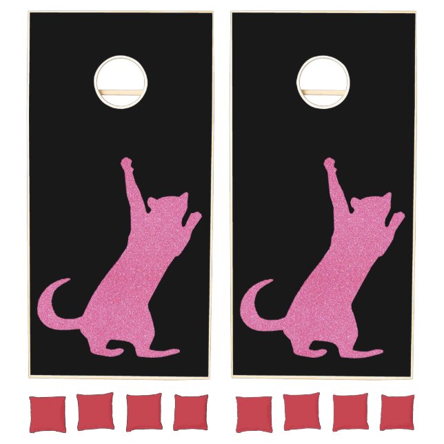 Pink Climbing Kitty Cat Cornhole Set (Set)