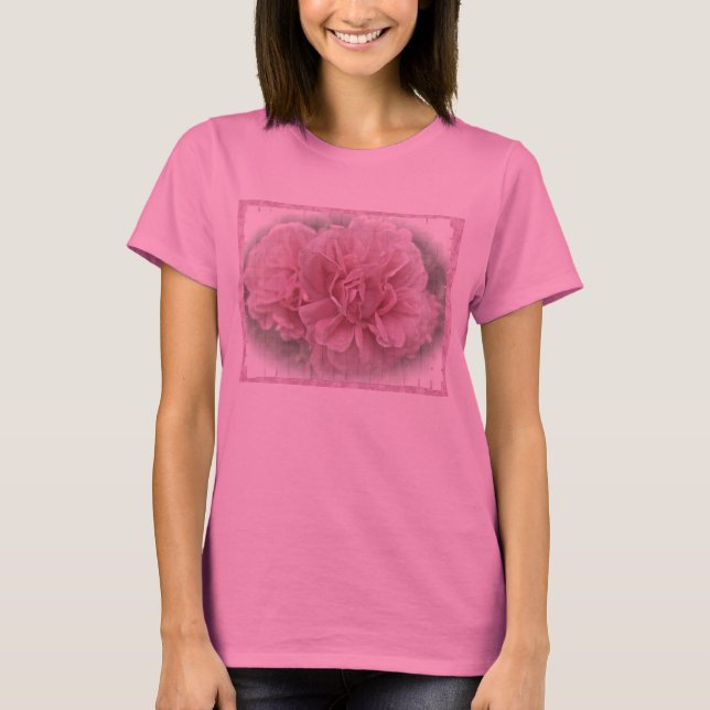 Pink Climbing Rose Blossoms T-Shirt (Front)